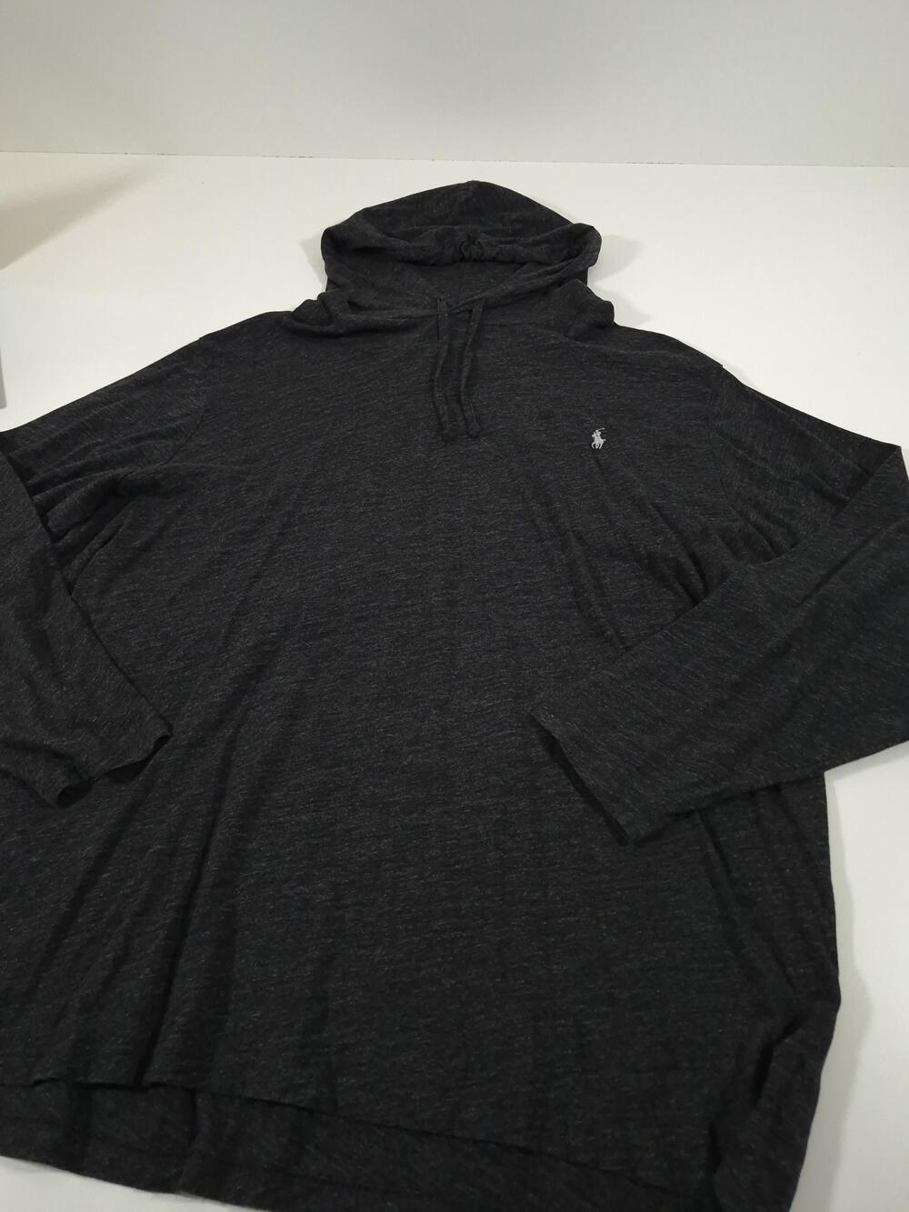 Polo Ralph Lauren Hoodie Mens Big 3XLT Gray Lightweight Pullover Pony Logo